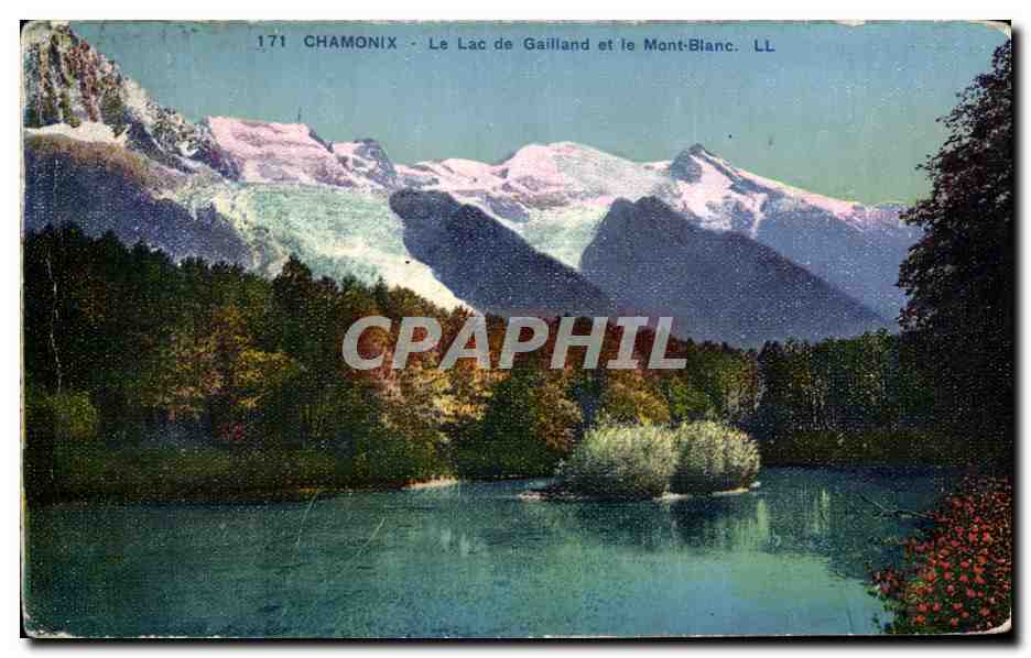 CPA Chamonix Le Lac de Gailland et le Mont Blanc