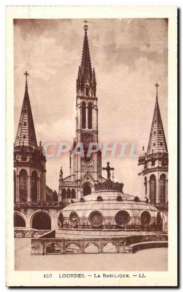 CPA Lourdes la Basilique
