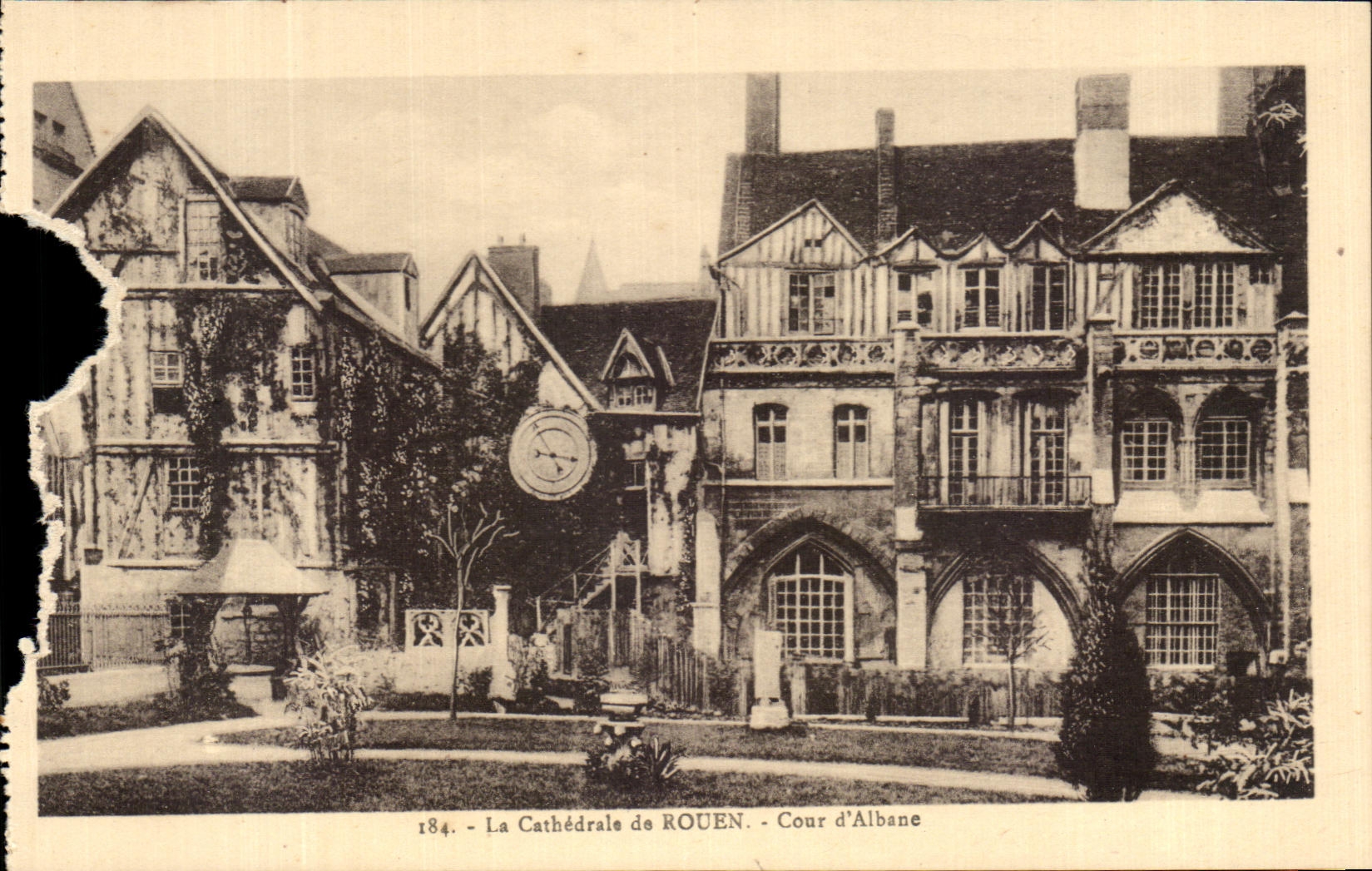 Antike Ansichtskarte Kathedrale von Rouen Cour d'Albane