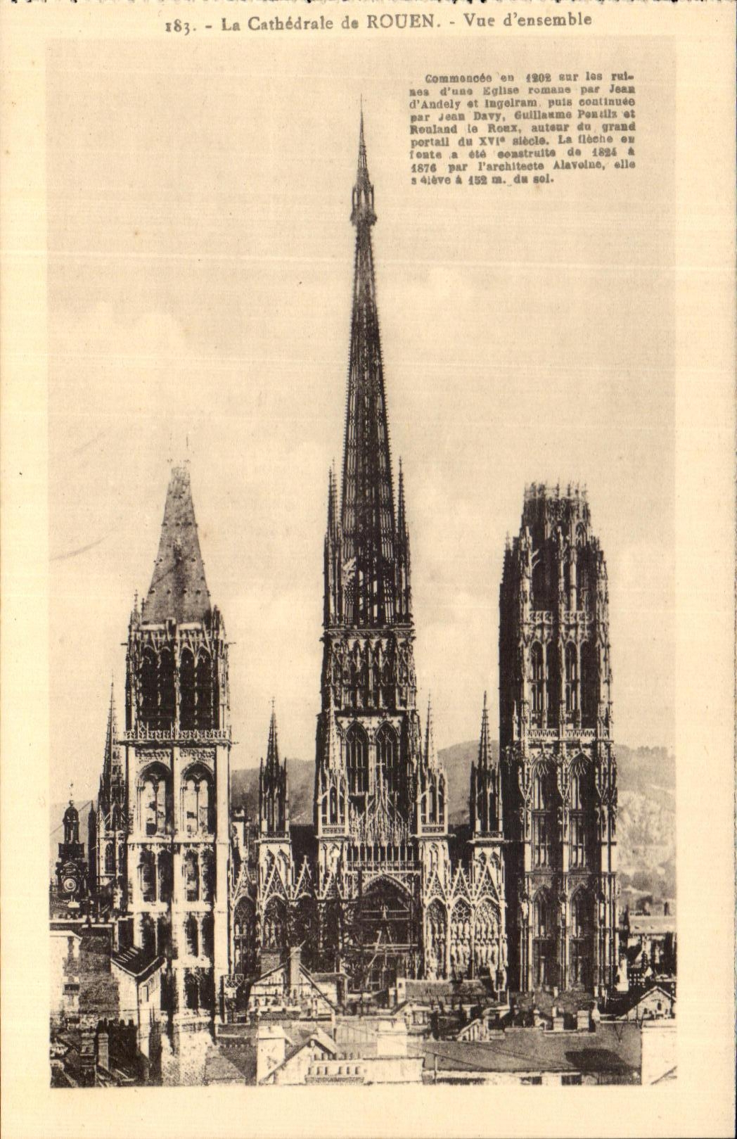 CPA La Cathedrale de Rouen Vue d'ensemble 