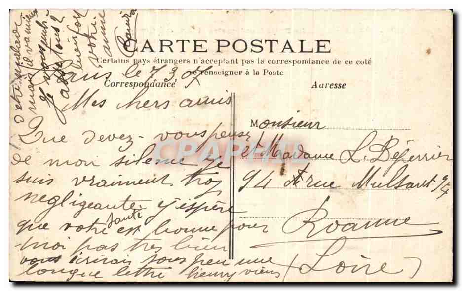 CPA Paris La Butte Montmartre et le Sacre Coeur — Rückseite