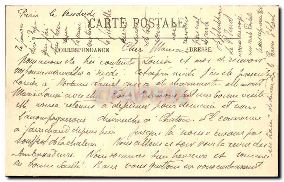CPA Paris Le Pont d'Iena et le Trocadero — Rückseite