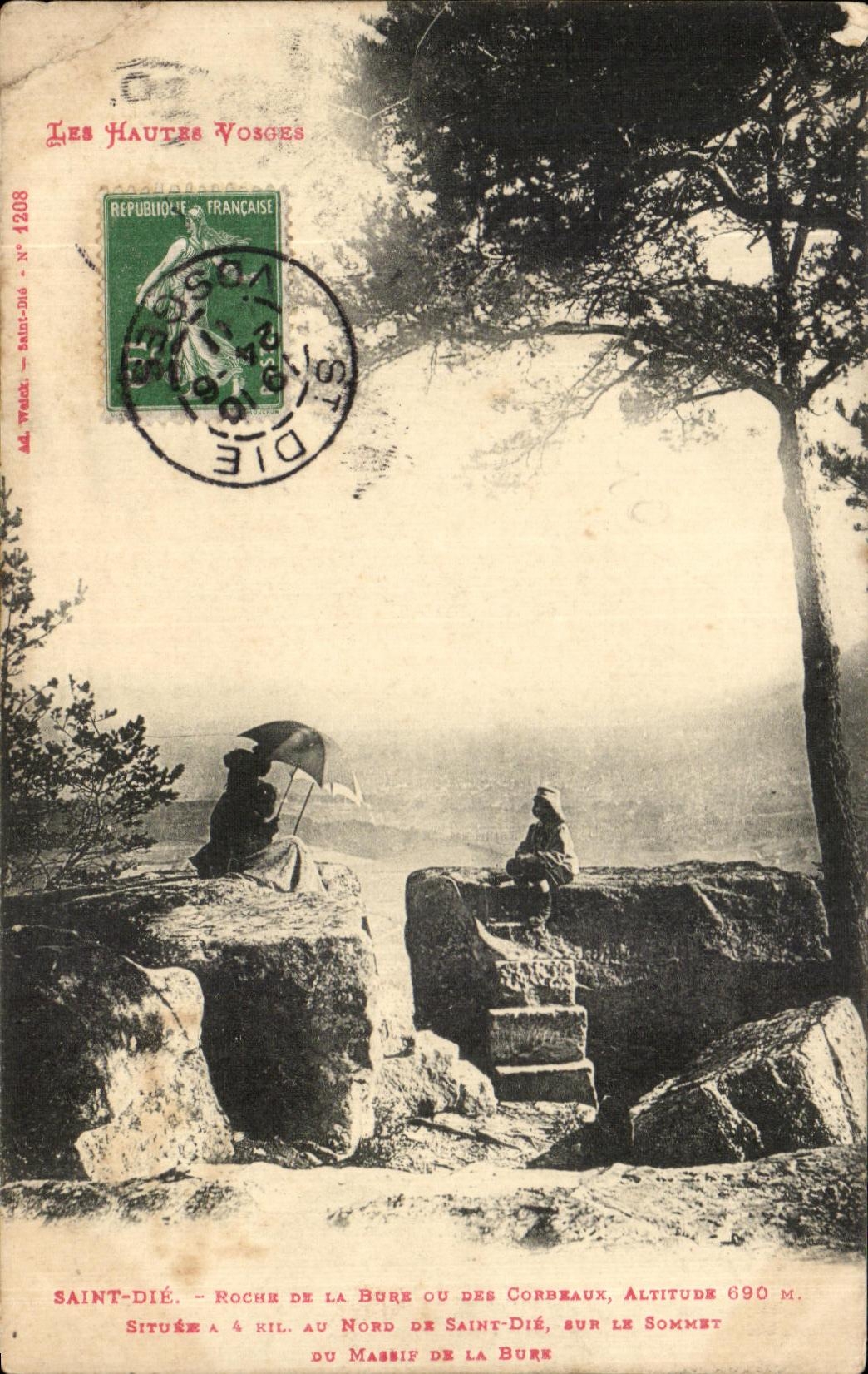CPA Saint Die Roche de La Bure Ou Des Corbeaux Massif de la Bure
