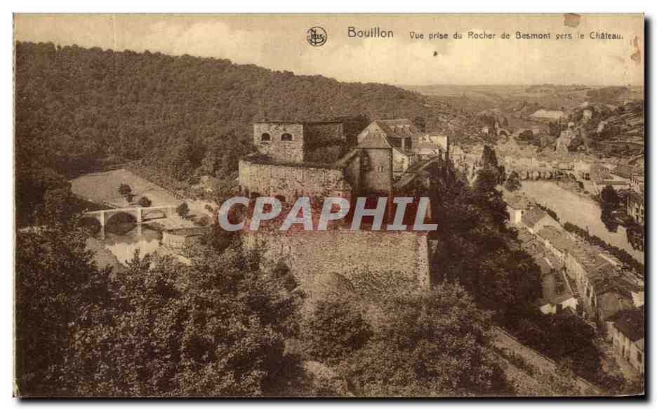 CPA Bouillon Vue Prise du Rocher de Besmont vers le Chateau