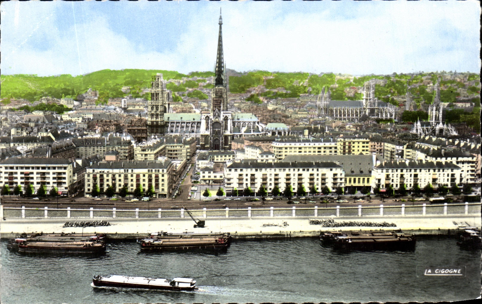CPA Rouen Vue generale sur la rive droite