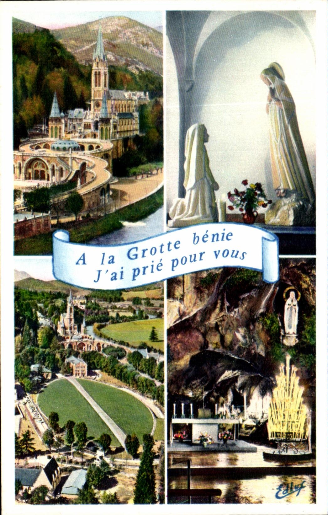 CPA Lourdes La Basillque l'Apparition et la Grotte Miraculeuse