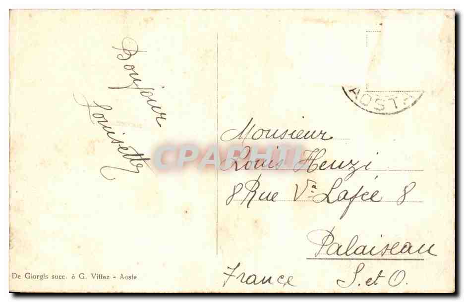 CPA Valsavaranche Vallee d'Aoste Lac Rosset et la grand Vandola Vaches  — Rückseite