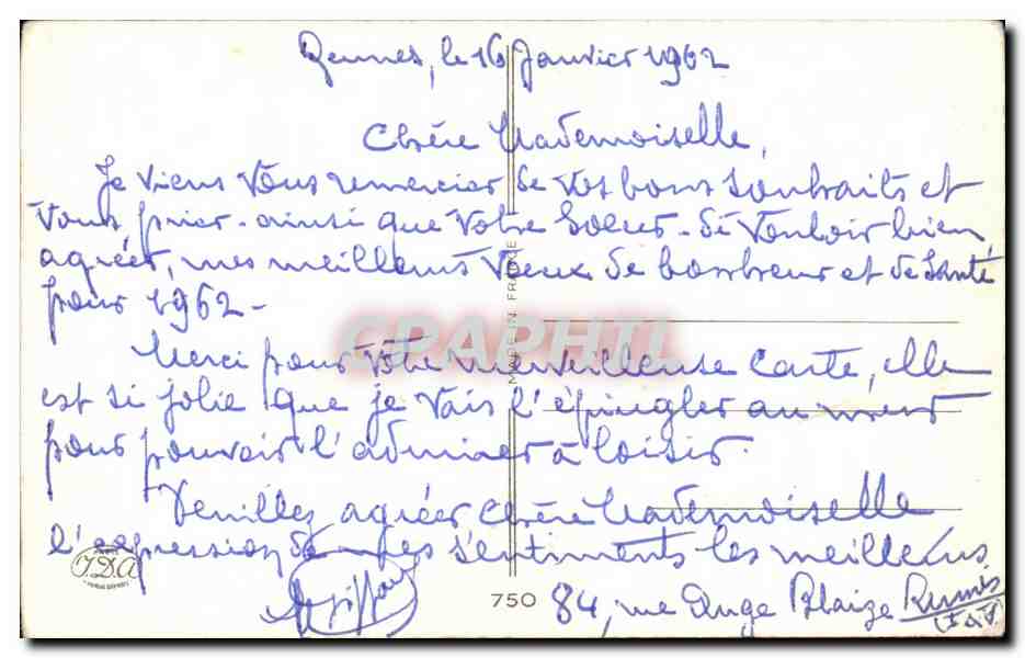 CPA Bonne Annee — Verso
