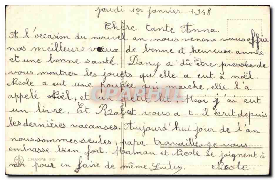 CPA Bonne Annee — Verso
