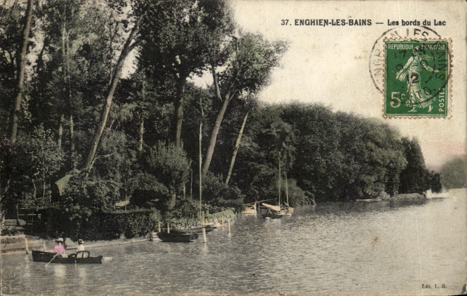 CPA Enghien Les Bains Les Bords Du Lac