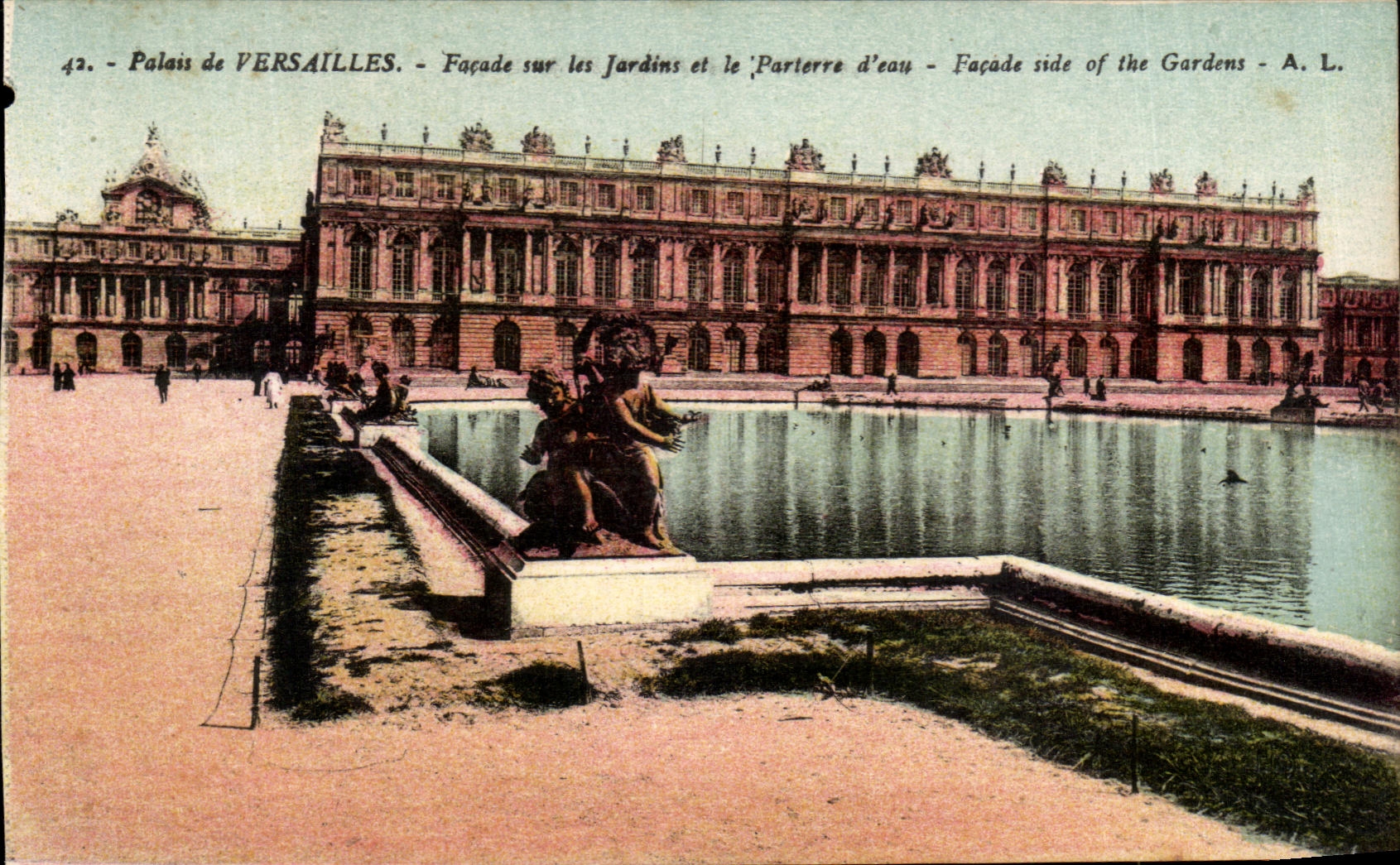 Palais de VERSAILLES — Façade sur les Jardins et le Parterre d'eau — A. L.