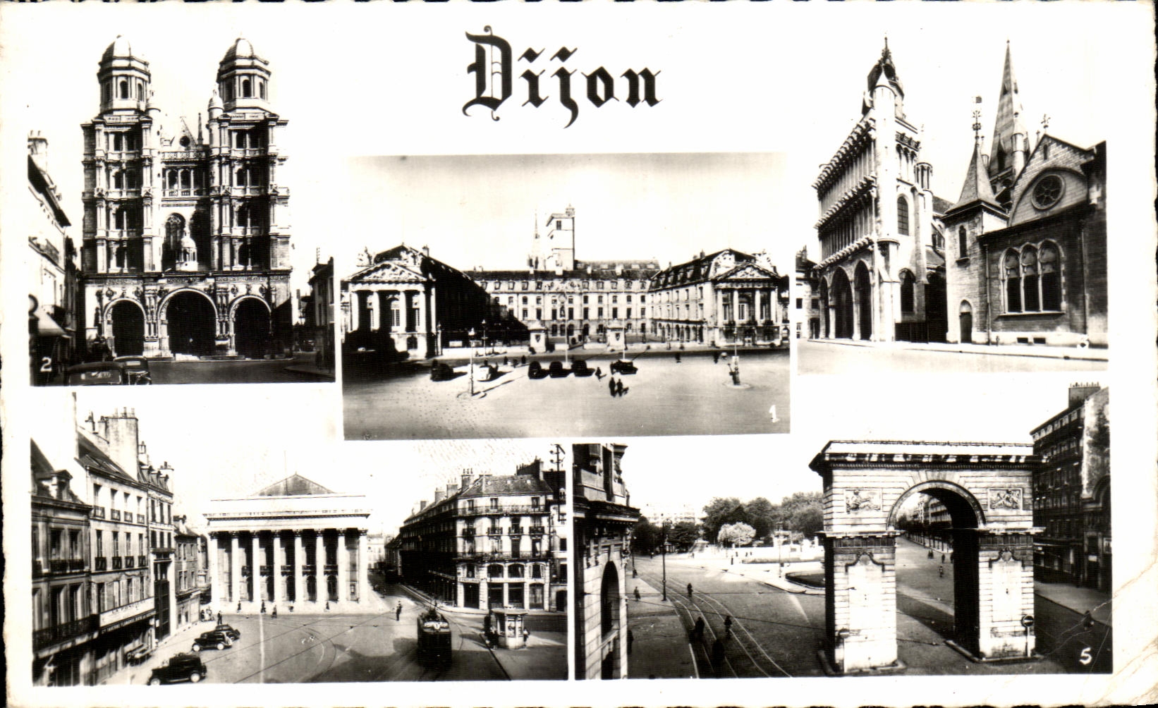 CPSM Dijon Le Palais Des Ducs de Bourgogne Eglise Saint Michel Theatre Porte Guillaume