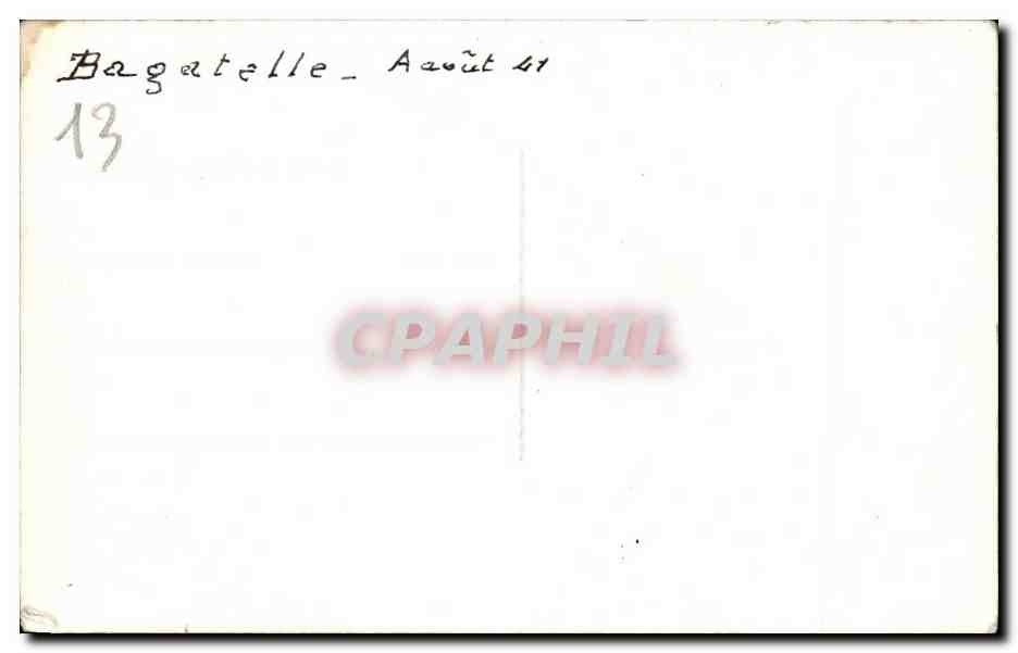 Vintage Postcard Bagatelle August 1941 — Back