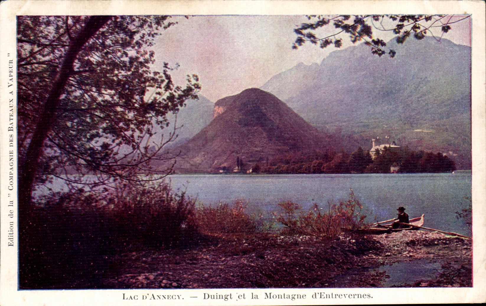 Lac d'Annecy — Duingt et la Montagne d'Entrevernes — Édition de la Compagnie des Bateaux à Vapeur
