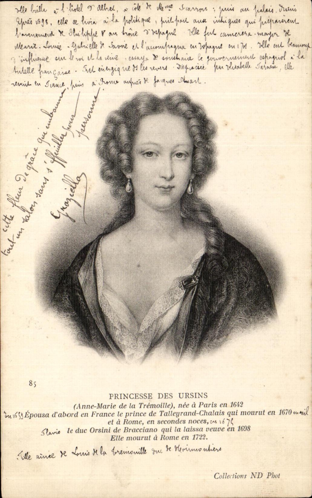 CPA Princesse Des Ursins Anne marie de la Tremoille 