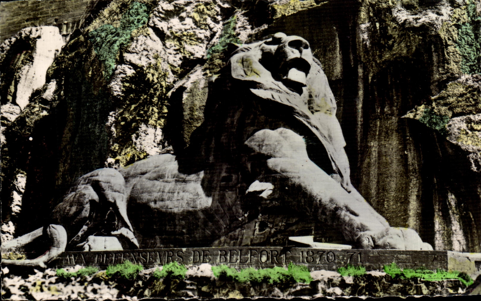 CPA Belfort Le Lion Oeuvre de Bartholdi