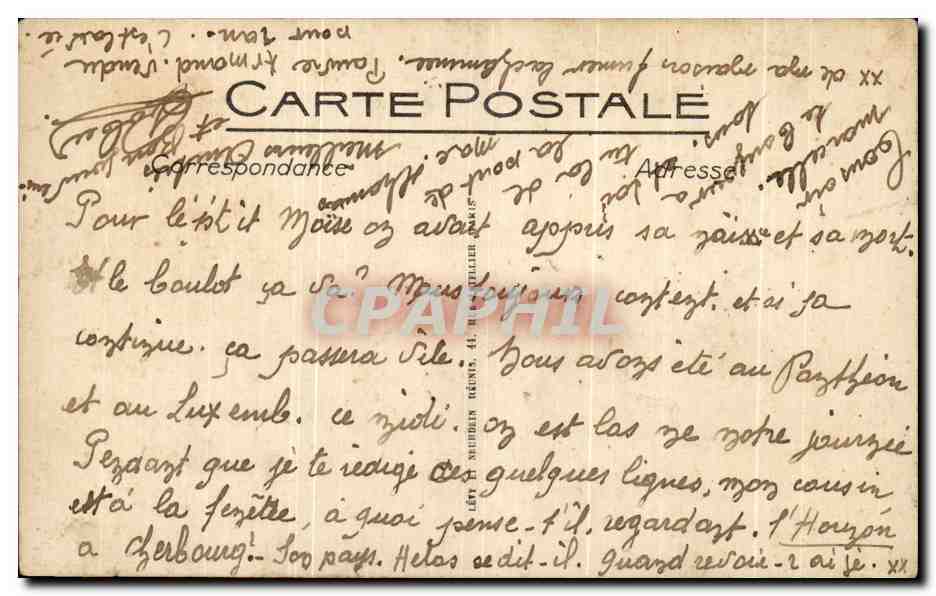 CPA Paris A L'Opera — Rückseite