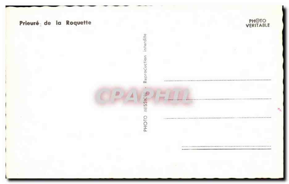 CPSM Prieure de la Roquette — Rückseite