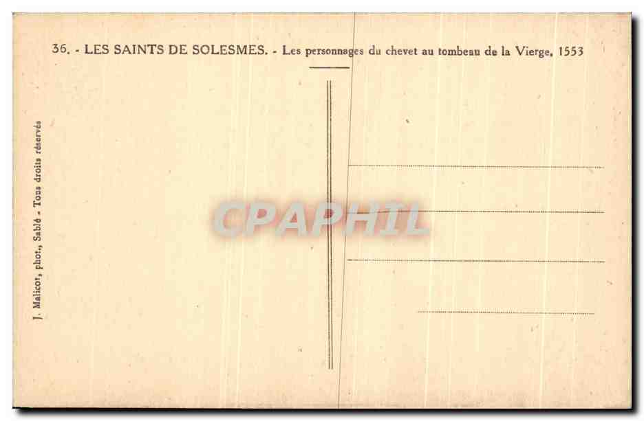 CPA Les Saints De Solesmes Les Personnages Du Chevet Au Tombeau De La Vierge — Back