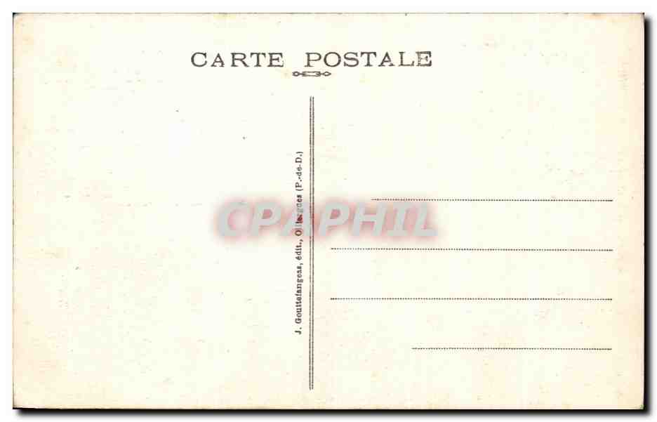 La Dent du Marais ou Saut de la Pucelle — légende de Champon — J. Gouttefanges, Olliers (P.-de-D.) — Verso