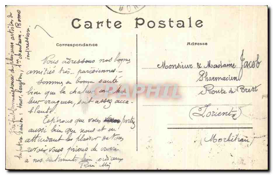 CPA Paris Boulevard De la Madeleine — Rückseite
