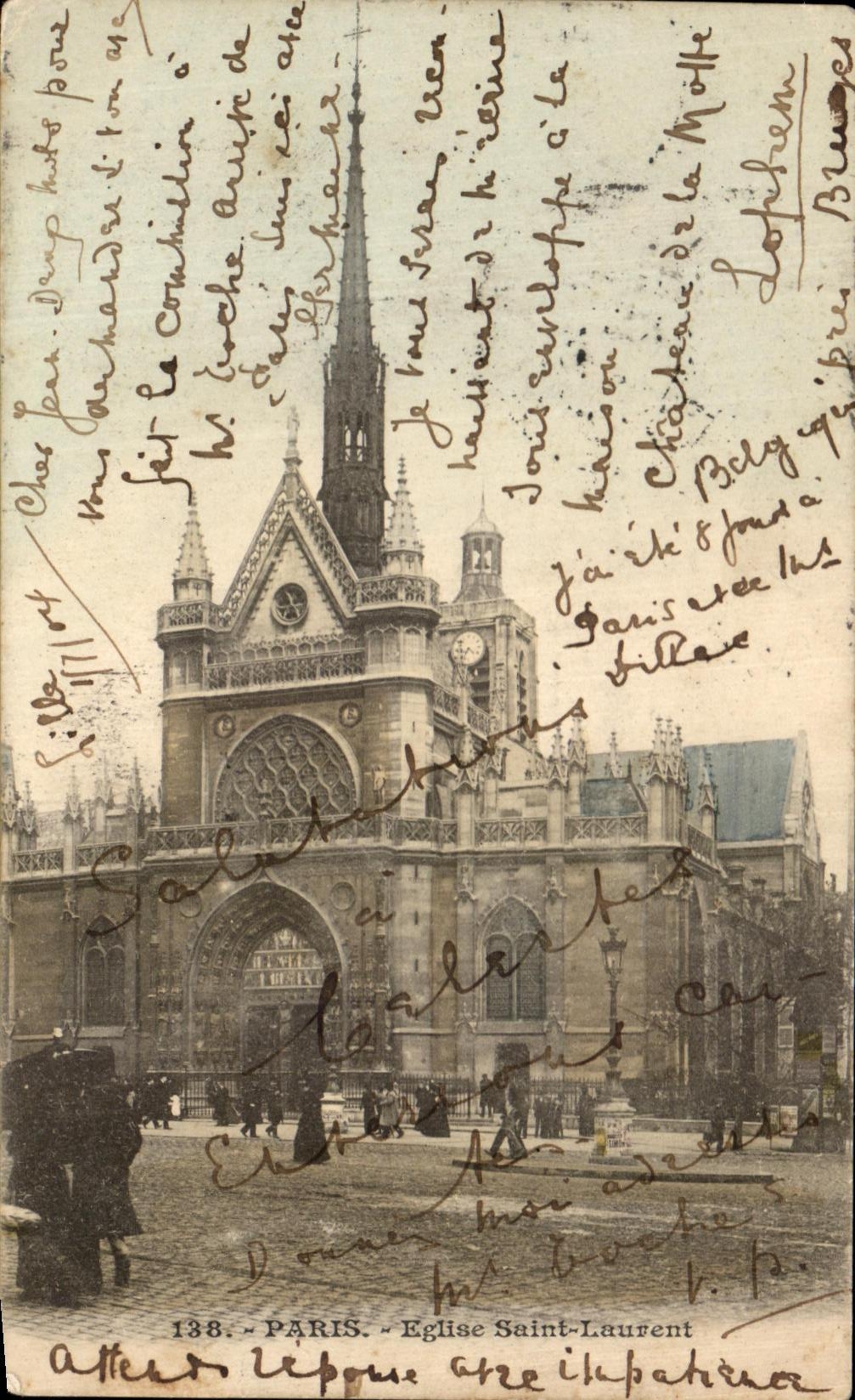 CPA Paris Eglise Saint Laurent 