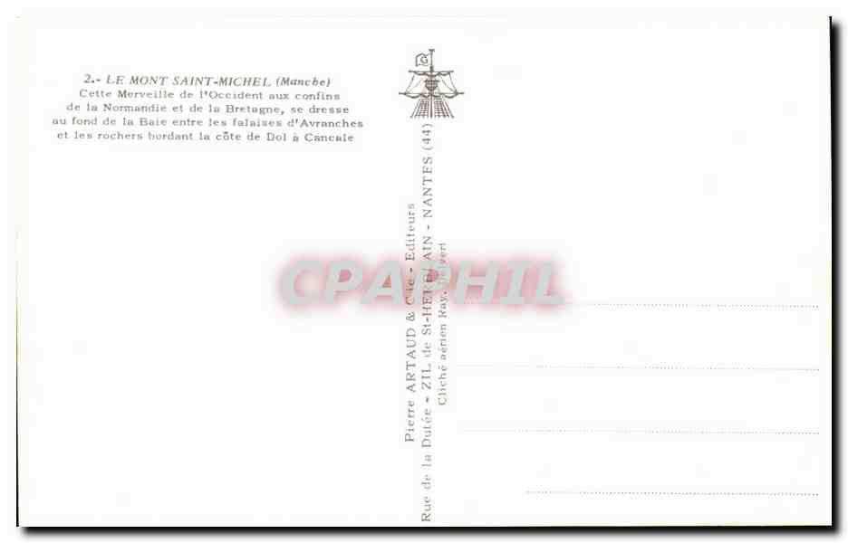 CPSM Le Mont Saint Michel  — Verso