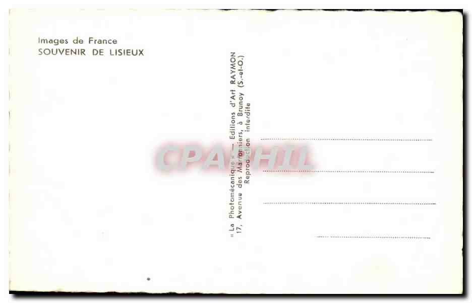 CPA Souvenir De Lisieux — Verso