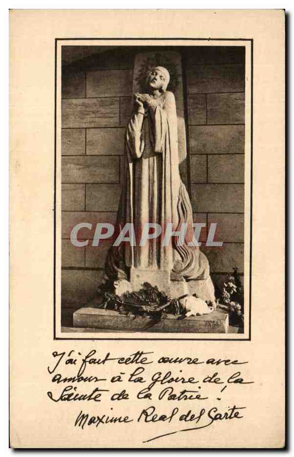 CPA Rouen Place Du Marche Jeanne D'Arc Sur Son Bucher Maxime Real Del Sarte