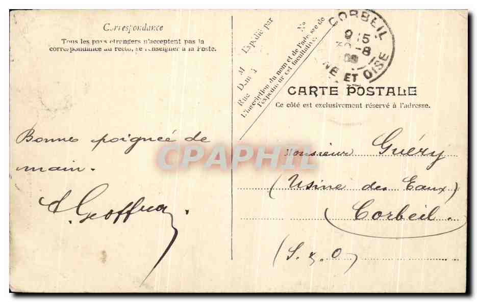 CPA Vichy Le Casino — Verso
