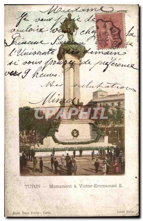 CPA Turin Monument a Victor Emmanuel 