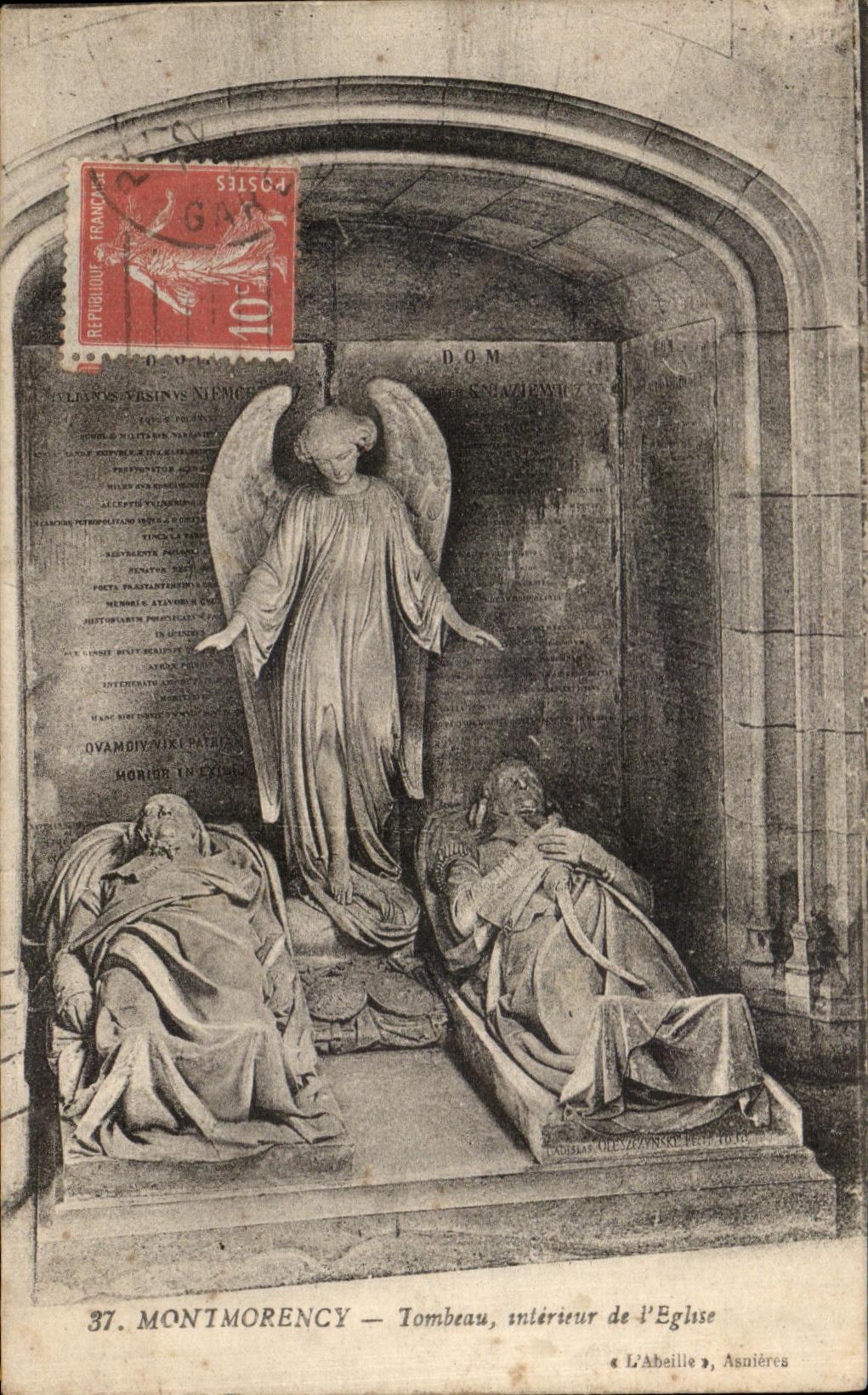 Montmorency — Tombeau intérieur de l'Église « L'Abeille », Asnières — éditeur L'École des Beaux-Arts, n°37
