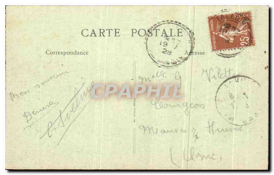 CPA Le Savoie Aix Les Bains L'Etablissement Thermal et le Mont Revard — Verso