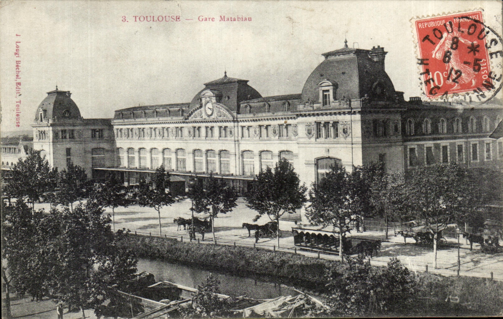 Toulouse — Gare Matabiau — J. Long, Imprimeur, Toulouse