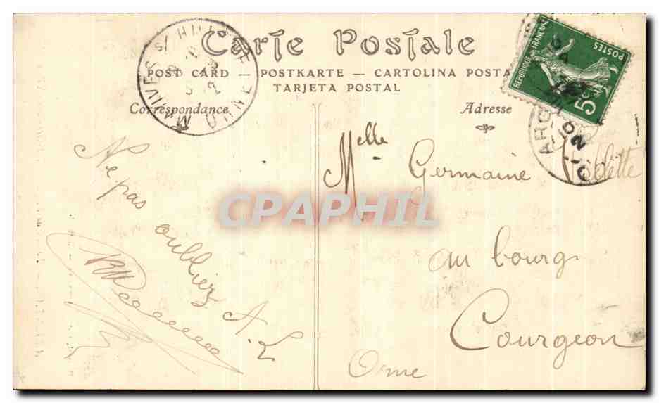 CPA Argentan Portail de l'Eglise Saint Germain — Rückseite