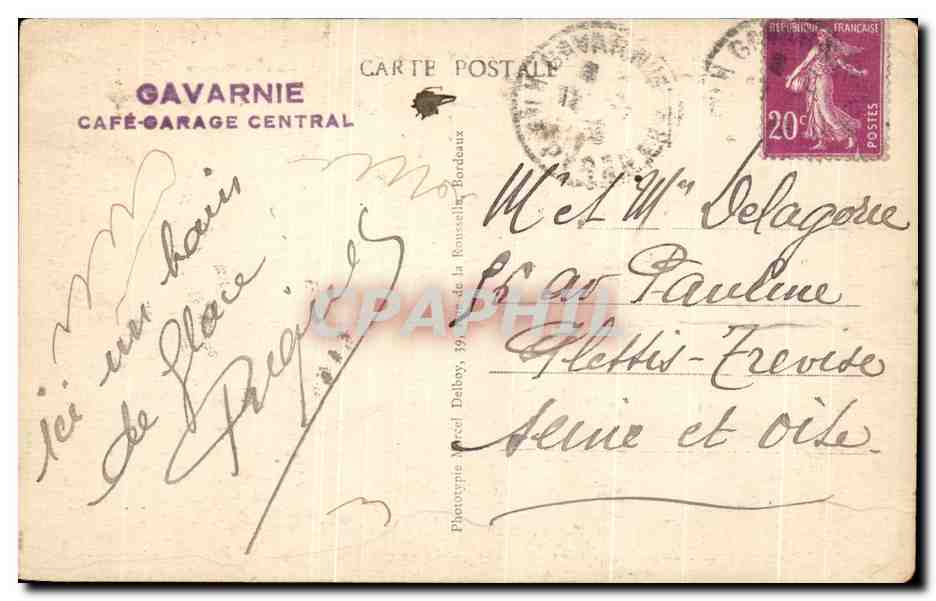 CPA Gavarnie Le Cirque — Rückseite