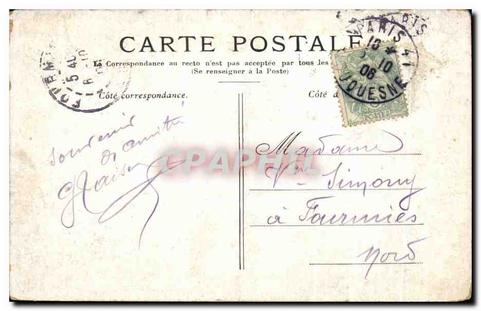 Paris — Der Triumphbogen — CPAPHIL — Rückseite