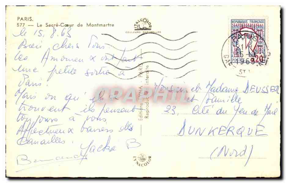 CPA Paris Le Sacre Coeur de montmartre — Rückseite