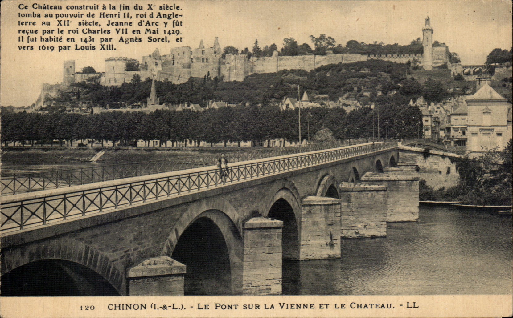 CPA Chinon Le Pont Sur La Vienne Et Le Chateau