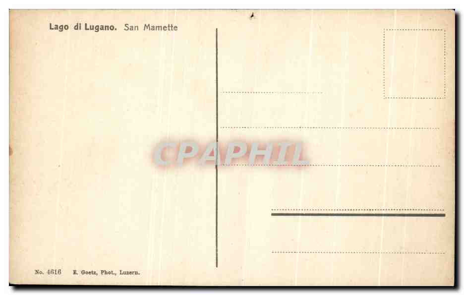 CPA Lago di Lugano San Mamette — Verso
