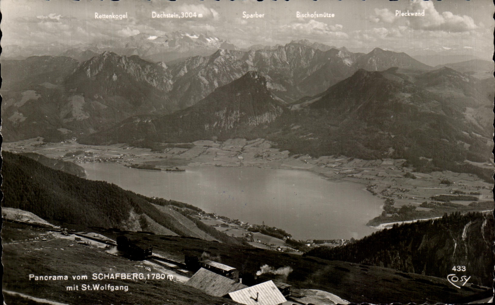 CPA Panorama Vom Schafberg mit St Wolfgang