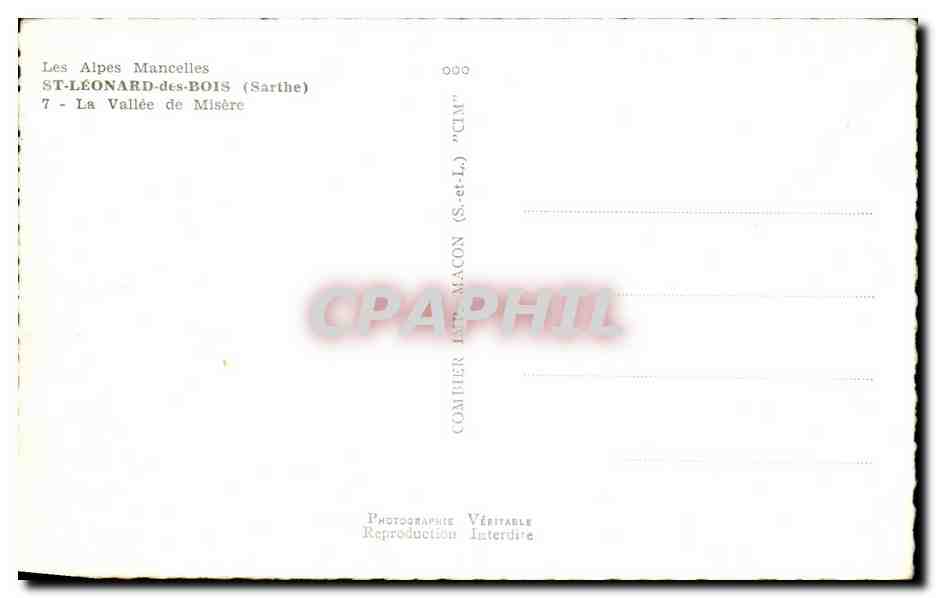CPA Les Alpes Mancelles St Leonard Des Bios La vallee de Misere — Rückseite
