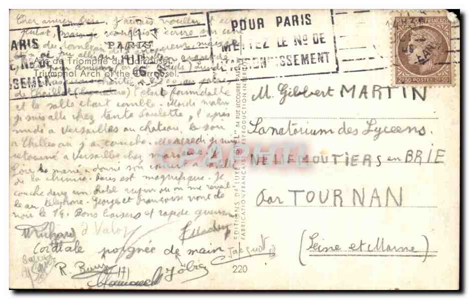 CPA Paris Carrousel du Louvre — Rückseite