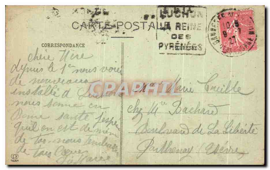 CPA Luchon Vallee D'Oueil Vue Sur La Haute Chaine frontiere  — Verso