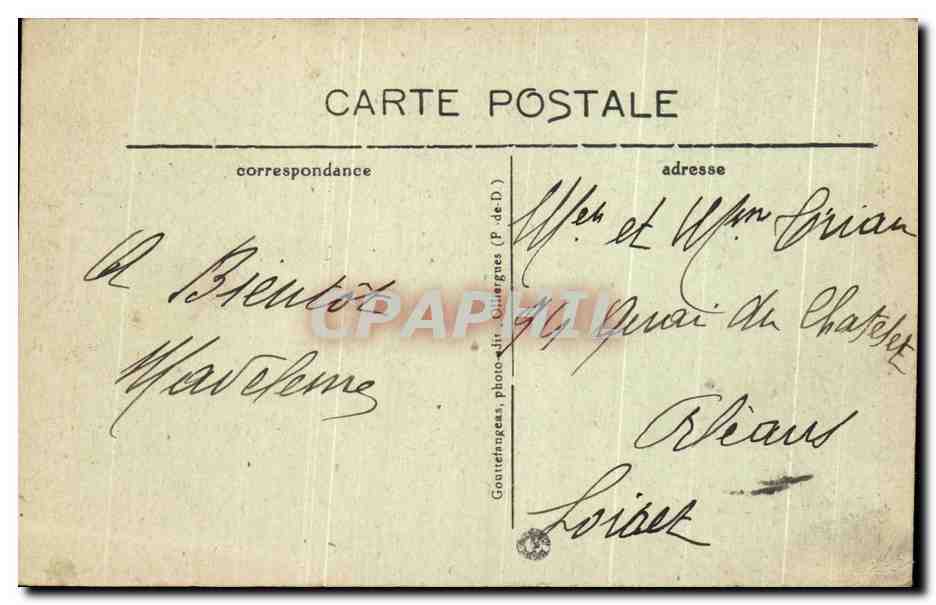 Chemin Pittoresque dans la Descente du PUY-de-DOME — G. d'O. — Verso