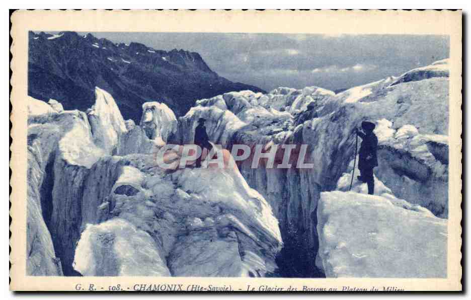 CPA Chamonix Le Glacier des Bossons au Plateau du Milieu Alpinisme