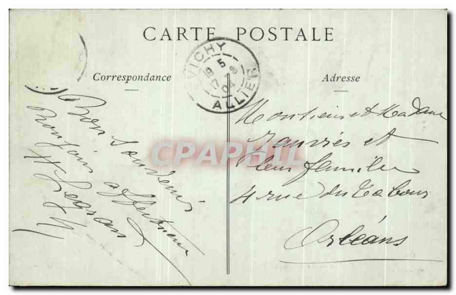 CPA Vichy Le Casino le Theatre — Verso