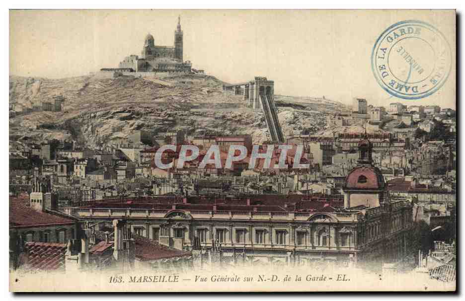 CPA Marseille Vue Generale sur ND de la Garde