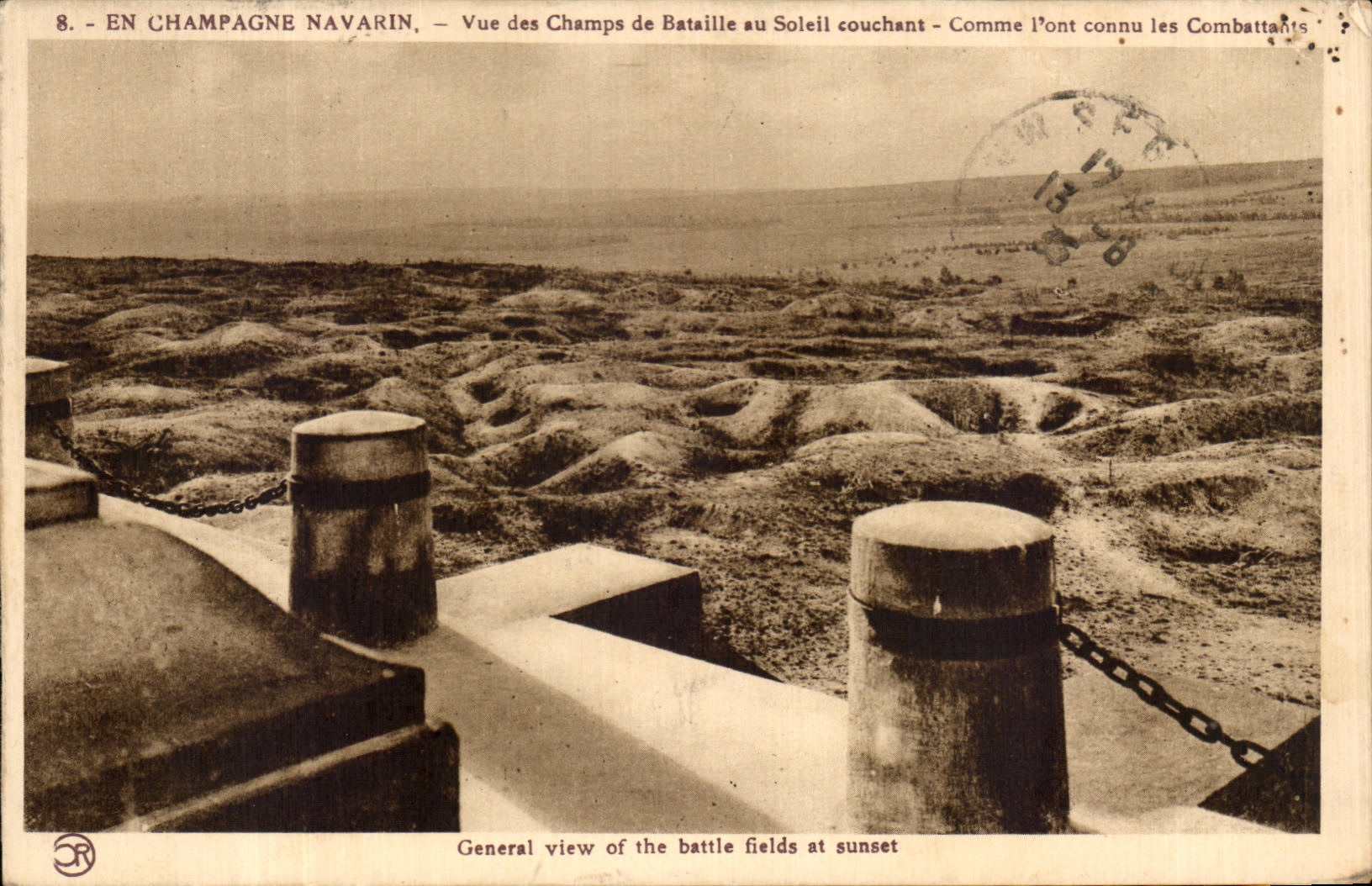 En Champagne Navarin — Vue des Champs de Bataille au Soleil couchant — Éditions Artisitiques OR (Séral)