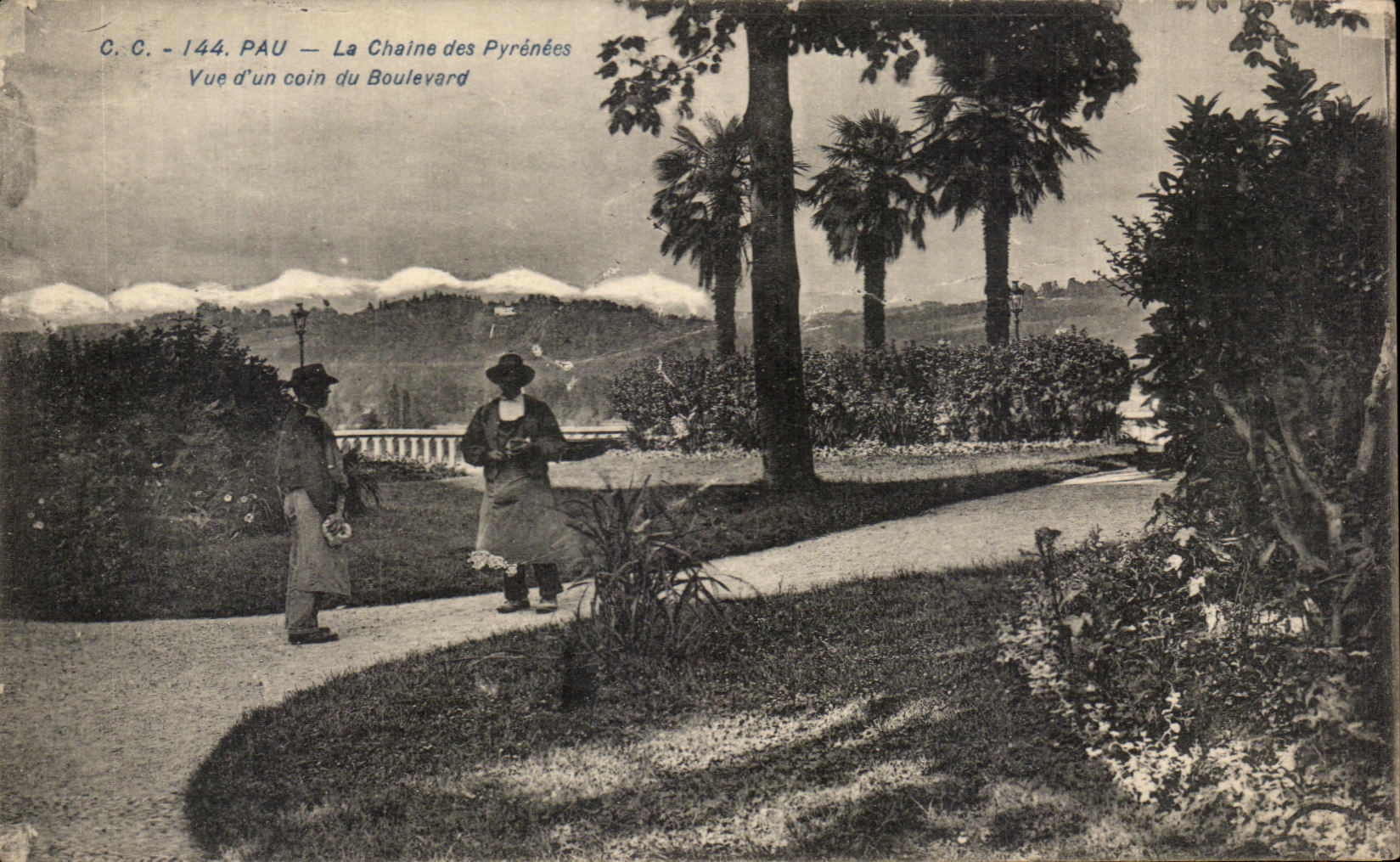 CPA Pau La Chaine des Pyrenees Vue d'un coin du Boulevard Jardiniers 